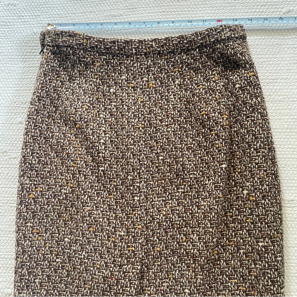 Ann Taylor LOFT Brown Tweed Lined A-Line Pencil Skirt Above Knee Length Size 2P - Picture 6 of 6